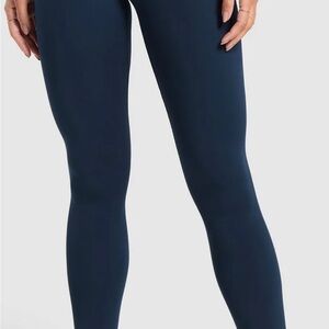 Gymshark Fold Over Hi Waist Blue Leggings